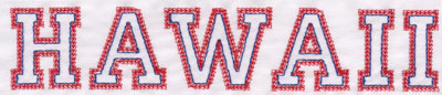 Embroidery Design: Hawaii Name1.56" x 8.00"