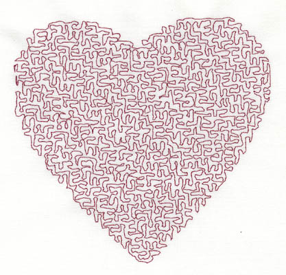 Embroidery Design: Stipple Heart High 4.46w X 4.23h