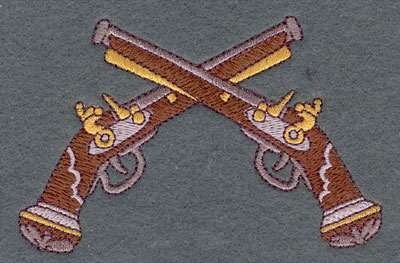 Embroidery Design: Muskets Crossed 4.44w X 2.86h