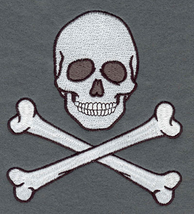 Embroidery Design: Skull with Crossed Bones Large4.78w X 5.32h