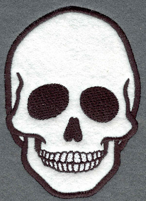 Embroidery Design: Skull Applique3.25w X 4.55h