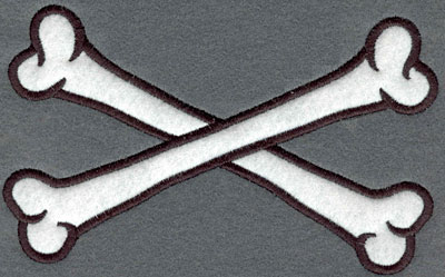 Embroidery Design: Crossed Bones Applique6.49w X 3.94h