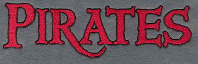 Embroidery Design: Pirates Text Large7.13w X 2.06h