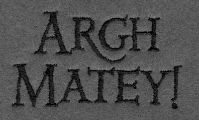 Embroidery Design: Argh Matey!3.00w X 1.59h