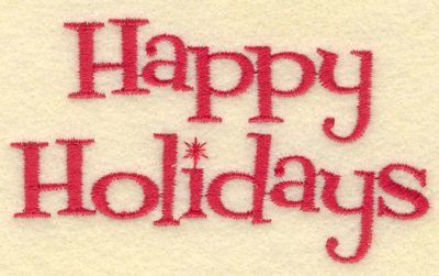 Embroidery Design: Happy Holidays3.74w X 2.17h