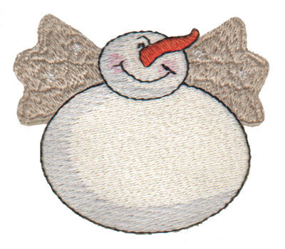 Embroidery Design: Snowman with Wings 23.01" x 2.61"