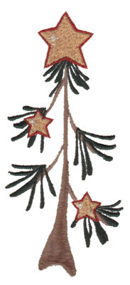 Embroidery Design: Star Tree2.43" x 5.38"