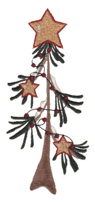 Embroidery Design: Star Tree 22.43" x 5.38"