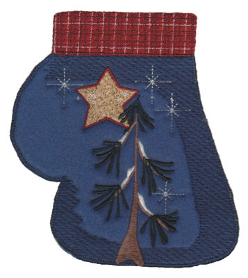 Embroidery Design: Christmas Mitt4.90" x 5.69"
