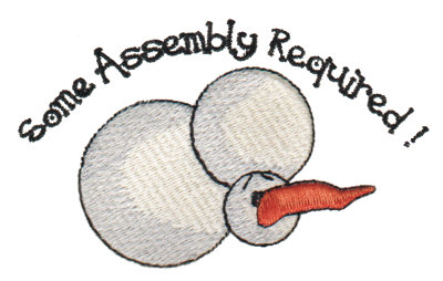 Embroidery Design: Some Assembly Required melting Snowman4.14" x 2.52"