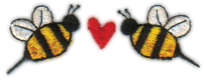 Embroidery Design: Heart Bees (Smaller)2.76" x 1.07"