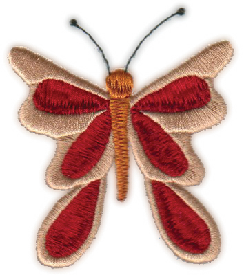 Embroidery Design: Country Butterfly (larger)2.75" x 3.14"