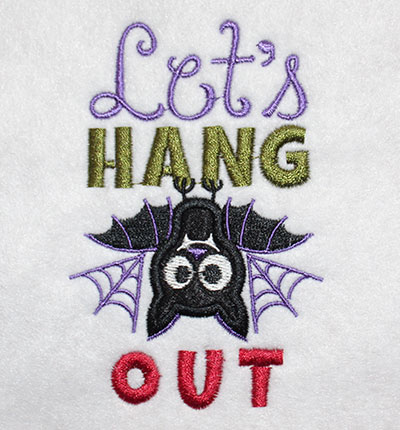 Embroidery Design: Halloween Lets Hang Applique 2.64w X 4.08h