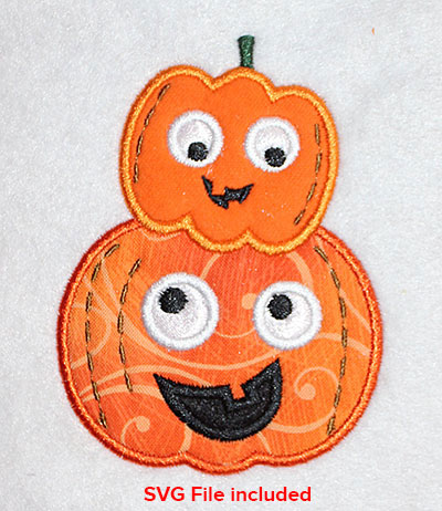 Embroidery Design: Halloween Pumpkins Applique 3.03w X 4.05h