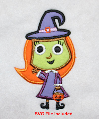 Embroidery Design: Halloween Witch Applique 2.62w X 4.23h