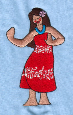 Embroidery Design: Hula Girl 2 (large)2.41" x 3.98"
