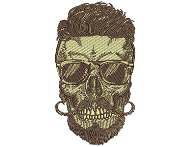 Embroidery Design: Hipster Skull 5 2.80w X 5.03h