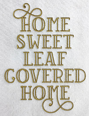 Embroidery Design: Home Sweet Home Lg 5.25w X 7.07h