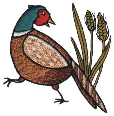 Embroidery Design: Pheasant3.02" x 3.08"