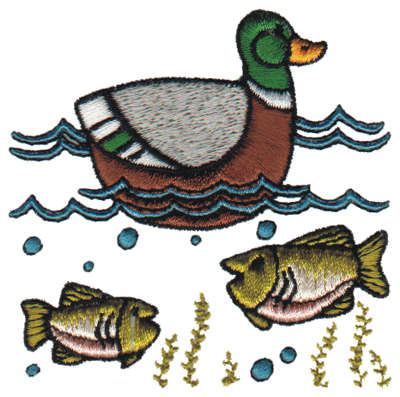 Embroidery Design: Pond Life3.14" x 3.22"
