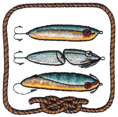 Embroidery Design: Fish Hooks2.99" x 2.88"
