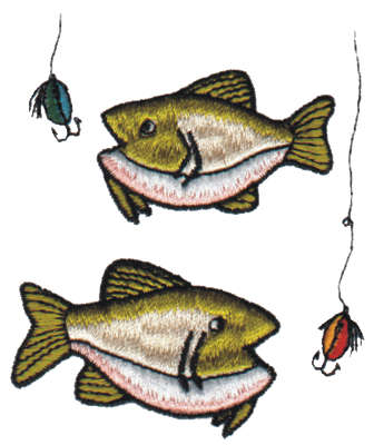 Embroidery Design: Two Caught Fish2.65" x 3.15"