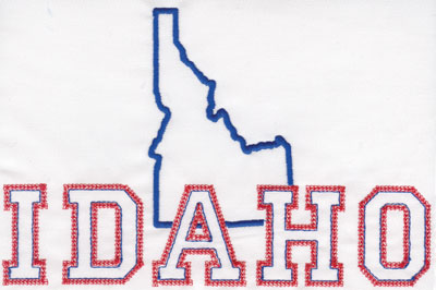 Embroidery Design: Idaho Outline and Name5.20" x 7.95"