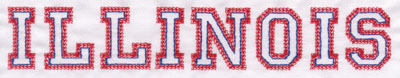 Embroidery Design: Illinois Name1.34" x 8.01"