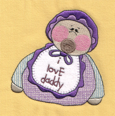 Embroidery Design: I Love Daddy (with bib)4.02" x 4.04"