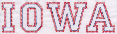 Embroidery Design: Iowa Name2.36" x 7.96"