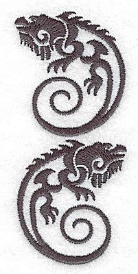 Embroidery Design: Iguana two 1.69w X 3.86h