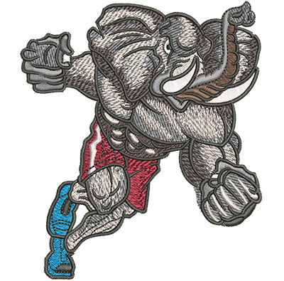 Embroidery Design: Charging Elephant Mascot Lg 3.94w X 4.52h