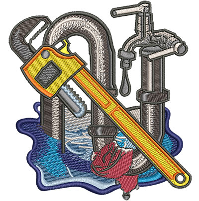 Embroidery Design: Plumbing Trap Pipe Lg 4.15w X 4.53h