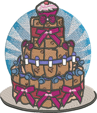 Embroidery Design: Baby Diaper Cake Lg 5.21w X 6.04h