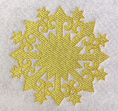 Embroidery Design: Christmas Trapunto Snowflake 4.54w X 4.54h