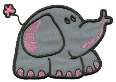 Embroidery Design: Elephant Applique3.80" x 2.65"