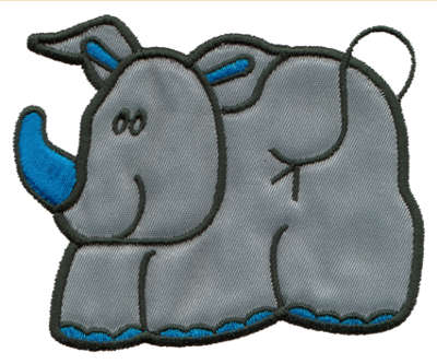 Embroidery Design: Rhino Applique2.31" x 3.16"
