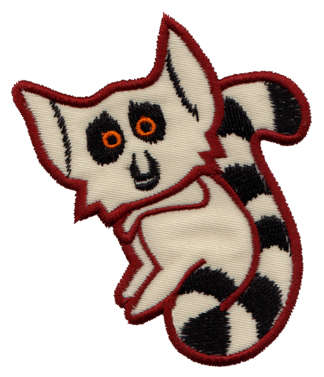 Embroidery Design: Lemur Applique2.85" x 3.45"