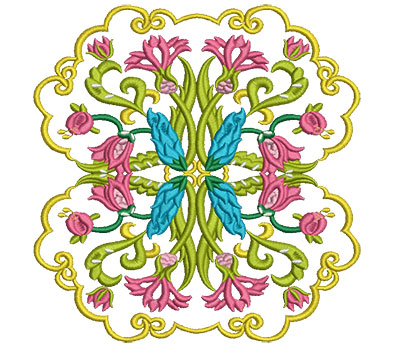 Embroidery Design: Jacobean Block 7 6.77w X 6.97h