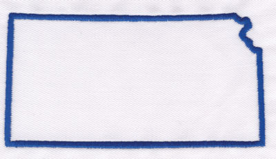 Embroidery Design: Kansas Outline2.62" x 4.93"
