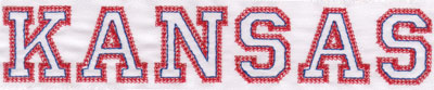 Embroidery Design: Kansas Name1.46" x 7.98"