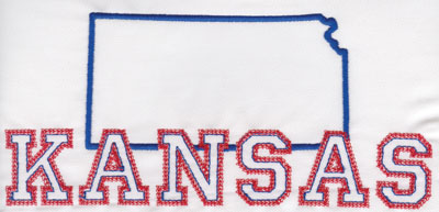 Embroidery Design: Kansas Outline and Name3.65" x 7.98"