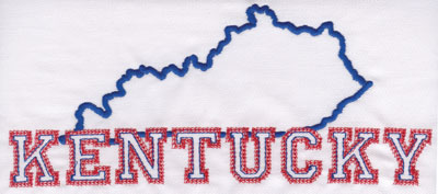 Embroidery Design: Kentucky Outline and Name3.46" x 8.02"