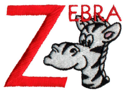 Embroidery Design: Kiddie Alphabet Z2.82" x 1.99"