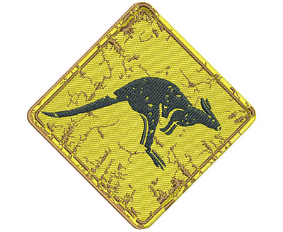 Embroidery Design: Kangaroo Sign Lg 5.02w X 4.98h
