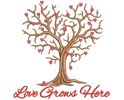 Embroidery Design: Love grows here large 6.81w X 6.75h