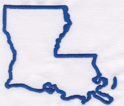 Embroidery Design: Louisiana Outline3.30" x 3.77"