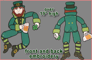 Embroidery Design: Swing & Sway Leapin Leprechaun over 19in high