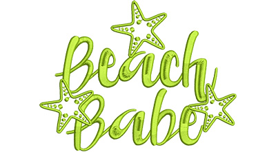 Embroidery Design: Beach Babe Lg 7.34w X 5.63h