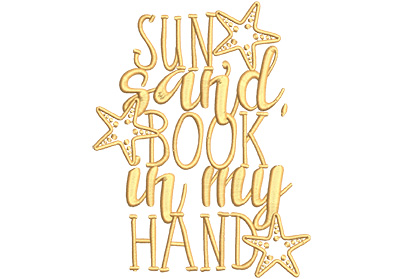 Embroidery Design: Sun Sand Book In My Hand Lg 4.94w X 6.28h